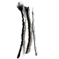 Extensions de dreadlocks Goddess Locs brésiliennes vierges, au crochet, micro-liens, double trame, texture crépue, entrelacées, sans nœuds, 1B