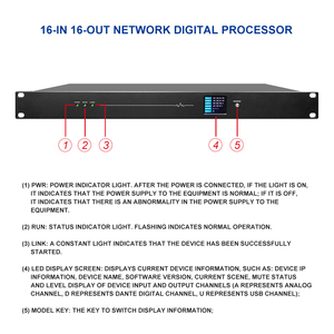 IPalead SC-1616DW 16-in/16-out nối mạng kỹ thuật số xử lý âm thanh với vỏ kim loại Dante Mô hình hệ thống hội nghị âm thanh - Product Image 5
