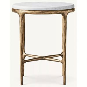 THADDEUS MARBLE <b>ROUND</b> <b>SIDE</b> <b>TABLE</b> - Product Image 2