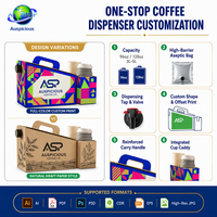 Sac Bag-in-Box Aseptique Personnalisé avec Logo Imprimé 1L 2L 3L 5L 10L pour Café, Boissons, Vin – Distributeur Jetable pour Café à Emporter
