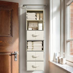 6-Shelf Hanging Closet Organizer with 3 Drawers 2 Separable 3-Shelf Closet Organizers and <b>Storage</b> for Wardrobe Organization - Product Image 5