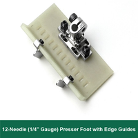 Pied presseur multi-aiguilles avec guides de bord réglables pour machine à coudre à 12/13 aiguilles pour ceintures élastiques