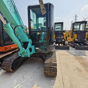 Excavatrice sur chenilles Kobelco SK55SR, équipement de construction hydraulique vert - Product Image 5