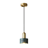 Lustre en marbre vert, blanc et noir pour chevet, salle à manger, bar, décoration en pierre, luminaires suspendus