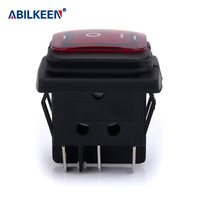12V SPST 6 broches ON Off étanche rond 6A cafetière KCD contrôle à bascule LED rouge illuminé Mini interrupteur à bascule