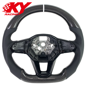 Volant personnalisé en fibre de carbone et cuir noir pour Volkswagen VW MK8 2020-2025 Golf 8 GTI R Touareg Jetta Tiguan CC Passat - Product Image 1