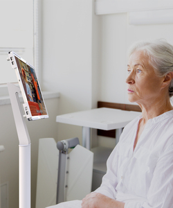 Có thể điều chỉnh di động y tế máy tính xách tay giỏ hàng thiết kế hiện đại máy tính bảng VESA bệnh viện Xe đẩy y tá trạm làm việc với máy tính bảng tính năng - Product Image 5