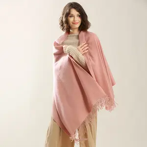 2024 Autumn and winter warm new arrival Pure cashmere scarf plain woven luxury solid color cashmere Pashmina stole mufflers
