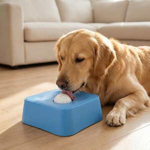 Dini Dog Bol d'alimentation lente bleu, taille moyenne et grande, jouet à lécher, gamelle pour animaux de compagnie - Product Image 1