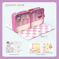 Ensemble de construction de modèles en bois petits meubles bricolage Miniature maison de poupée Kits d'artisanat 3d Puzzle livre magasin de crème glacée Pop-up maison de poupée