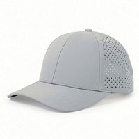 Chapeau de pêcheur 5 panneaux sur mesure, anti-humidité, avec trous perforés, en nylon, à visière plate, logo imprimé, pour la course à pied