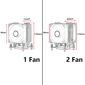 QiuzAim ordenador <span class=keywords><strong>CPU</strong></span> disipador de calor X79 X99 X299 placa base 2099 2011 E5 6 tubo de calor 90mm ventilador 3 pines 4 pines PWM iluminación - Product Image 6
