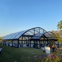 Tente de réception élégante et classique en alliage d'aluminium avec revêtement noir pour les expositions et les banquets