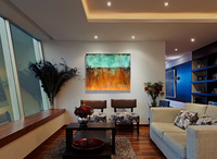 Peinture originale à l'huile sur toile, bleu ciel, abstraite, faite à la main, moderne, pour décoration murale de chambre