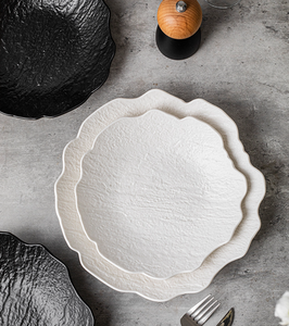 จานอาหารเซรามิกคุณภาพสูง ดีไซน์ลายหินแบบไม่สม่ำเสมอ ปรับแต่งได้สำหรับร้านอาหารและโรงแรม ขายส่ง - Product Image 2