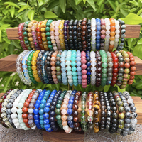 Pulsera de Piedras Preciosas Naturales de 6mm 8mm 10mm con Cuentas Redondas de Diseño de Amor y Energía Sanadora para Hombres, Chicas y Mujeres