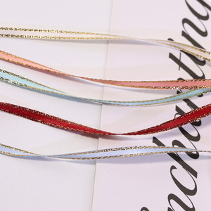 Double Gold Edge Satin Ribbon 3Mm Polyester DIY Gift Packaging Baking Decoration Material Accessories - Product Image 2