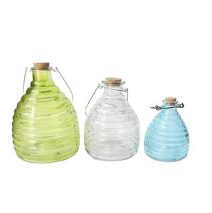 Trampa para <span class=keywords><strong>avispas</strong></span> de vidrio de colores con tapón de corcho Mango colgante para uso agrícola en jardín Trampa de vidrio colgante 3 tamaños - Product Image 1