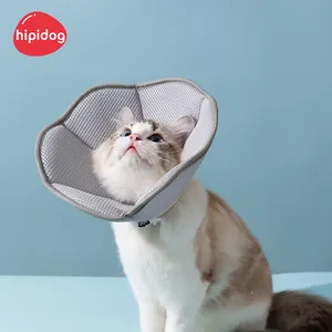 Hipidog Gray Solid Lightweight Mesh Durable Breathable Eco Friendly Flower Elizabeth Ruff Collar Pet Dog Cat Elizabethan Collar