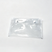 Pochette de rangement transparente pliable pour cosmétiques de voyage avec impression de logo personnalisé, pochette à trois volets en PVC transparent avec bouton-pression