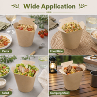 Boîte à emporter en papier kraft écologique et recyclable, micro-ondable, jetable, pour pâtes, nouilles, salades, pliable, impression personnalisée