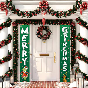 Kerstversiering Buiten Tuin Veranda Bord Set Opknoping Vrolijk Kerstfeest Huis Indoor 180*30Cm Deur Banner Couplet - Product Image 3