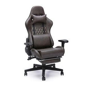 Filipina kursi komputer rumah kantor terbaik, kursi Pc gaya balap kursi Gaming ergonomis putih dengan sandaran kaki hingga 350lbs