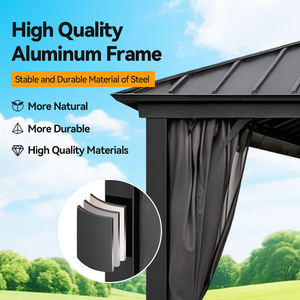 ศาลาพักผ่อนหรูหรา โครงอะลูมิเนียม 100% หลังคาแข็งพร้อมมุ้งกันยุง ระบายอากาศได้ดี ขนาดสั่งทำได้ตามต้องการ - Product Image 3