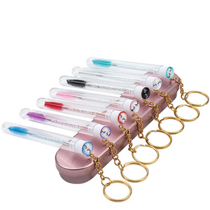 หลอดเก็บแปรงมาสคาร่าพร้อมสายคล้องกันฝุ่น อุปกรณ์ดูแลขนตาแบบพวงกุญแจ - Product Image 1