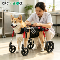 Fauteuil roulant pour chien à 4 roues, support complet du corps, pour pattes avant paralysées, chariot de réadaptation léger en aluminium, pivotant à 360°, portable