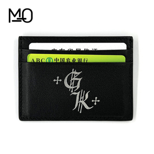 Porte-cartes de crédit en cuir PU blanc avec blocage RFID, nouveau design 2025, motifs géométriques noirs, impression soyeuse, pochettes minimalistes <span class=keywords><strong>pour</strong></span> cartes - Product Image 1