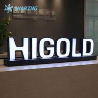 Enseigne extérieure LED 3D à lettres lumineuses, personnalisée, en acrylique, pour entreprises et magasins, lettres éclairées, décoration publicitaire