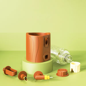 Grand bain d'oiseaux portable et distributeur d'eau Mangeoire à oiseaux en forme de bouteille mignonne pour perroquets chats hamsters chiens pour voyage - Product Image 4