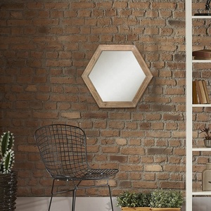 <span class=keywords><strong>Espejo</strong></span> de pared decorativo con marco de madera, colgante hexagonal antiguo, clásico, Vintage - Product Image 2