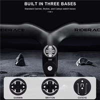RIDERACE pemegang komputer sepeda, braket dudukan tutup atas Stem Speedometer Stopwatch sepeda gunung MTB Garmin Edge Bryton CatEye
