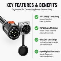 MJ32 120A 600V IP67 Selbstverriegelnder Luftfahrtstecker aus Messing, vergoldet, wasserdichter Stecker für neue Energien, OEM-akzeptabel