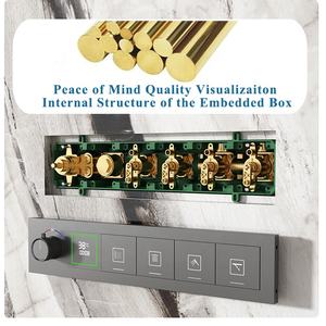 Robinet <span class=keywords><strong>de</strong></span> <span class=keywords><strong>douche</strong></span> thermostatique avec écran numérique LED moderne en laiton Ensemble <span class=keywords><strong>de</strong></span> <span class=keywords><strong>douche</strong></span> mural à 4 fonctions pour salle <span class=keywords><strong>de</strong></span> bain - Product Image 3