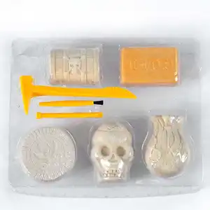 DIY 크리스탈 해적 보물 보석 장난감 고고학 발굴 광산 키트 파기