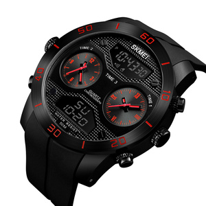 Reloj digital analógico para hombre, relojes de tres zonas horarias, skmei 1355, gran oferta - Product Image 5