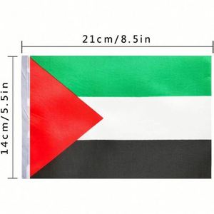 Drapeau palestinien promotionnel 5,5*8,2, décoration de fanions palestiniens, drapeau national vert rouge blanc noir pour la décoration de la cour et du jardin - Product Image 1