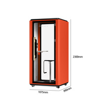 Cabine téléphonique insonorisée portable, cabine de bureau silencieuse avec verre feuilleté et prise pour une salle de conversation privée en intérieur
