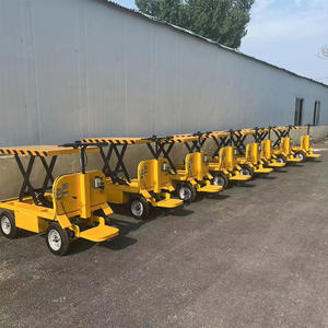 Chariot à plateau électrique à plateforme élévatrice hydraulique avec cadre métallique Stockage industriel OEM Personnalisable Chariot à quatre roues - Product Image 5