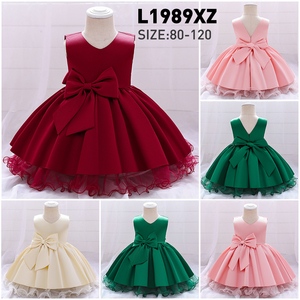 FSMKTZ Abiti Estivi da Principessa con Scollo a V per Bambine, Vestito Rosa con Fiocco, Abbigliamento per Feste per Bambini all'Ingrosso L1989XZ - Product Image 6