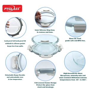 11 SET High Boro silicate <span class=keywords><strong>Glass</strong></span> Storage, BPA-freie Bento-Brot dosen, Glasmahlzeit-Zubereitung behälter mit Glas deckeln - Product Image 3