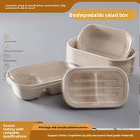 Barquette jetable en pulpe de canne à sucre pour repas, vente en gros, conteneur à emporter, usage commercial, restaurant, emballage personnalisé imprimé