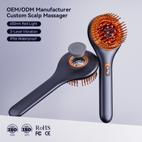 Brosse de massage électrique pour cuir chevelu à 3 niveaux de vibration avec applicateur d'huile et peigne de croissance capillaire, personnalisable, pour la thérapie par lumière rouge, vente en gros