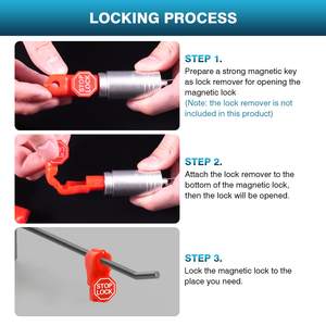 Hookei RTS Crochets de sécurité magnétiques et verrous de sécurité pour présentoirs de magasin à panneaux perforés avec fonction d'étiquetage - Product Image 6