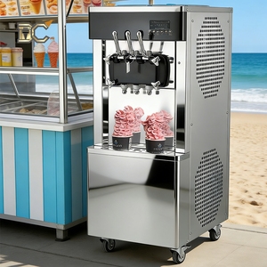 Machine à crème glacée molle 3 saveurs avec pompe à air Spaceman, machine à crème glacée molle commerciale, mélange de crème glacée crémeuse OEM - Product Image 1