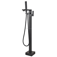 Robinet de baignoire sur pied Maestro Spectrum Luxury en laiton massif, avec douchette à main, pour baignoire carrée