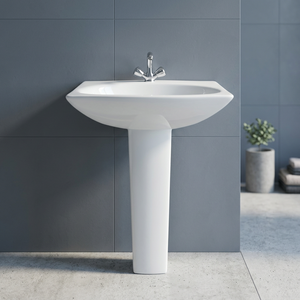 Lavabo sur pied en céramique moderne pour hôpital, lavabo monobloc autoportant pour salle de bain - Product Image 5